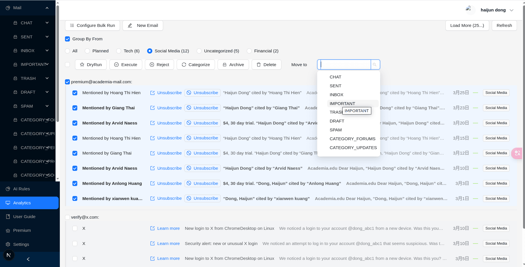 Email screenshot