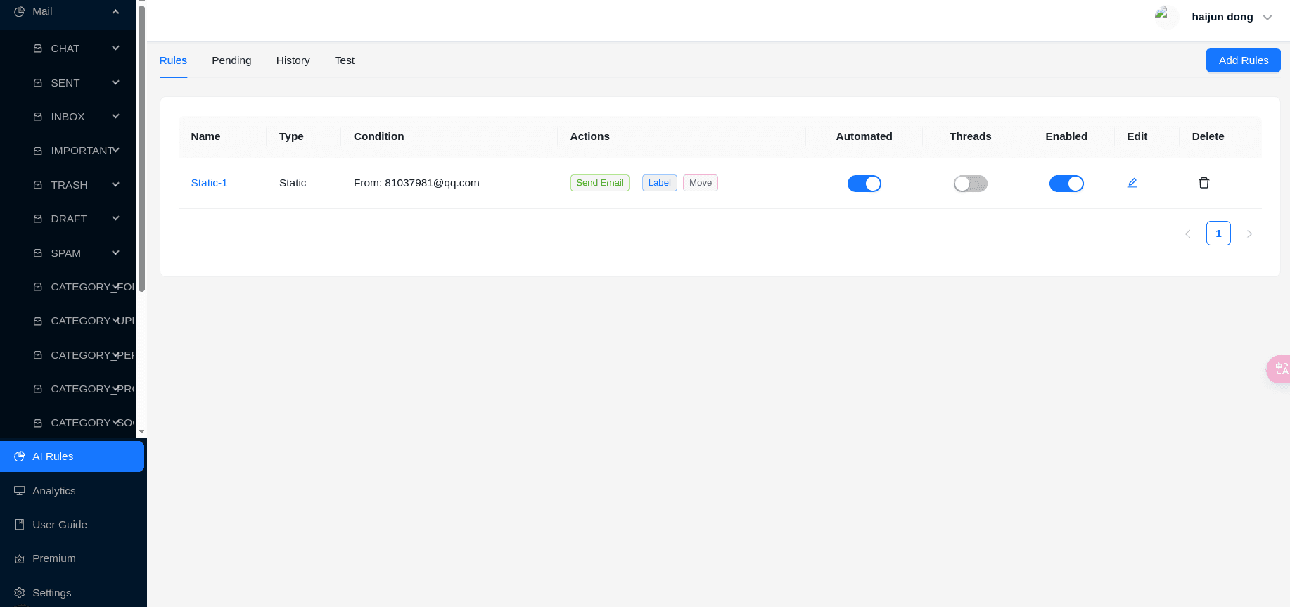 Email screenshot